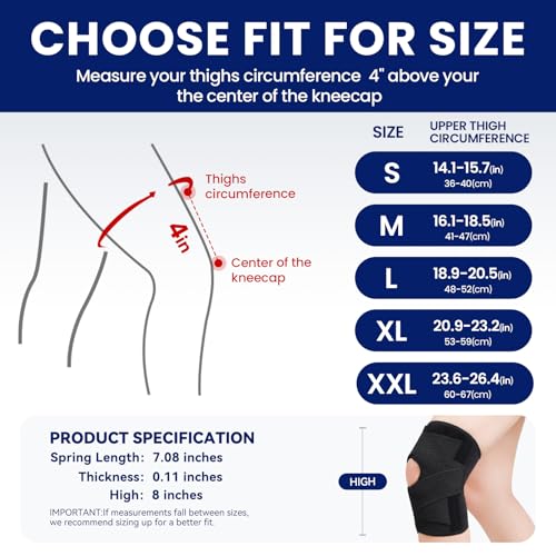 JOMVD Knee Brace for Meniscus Tear, Knee Pain, ACL, MCL, Adjustable Breathable Knee Support with Side Stabilizers for Knee...