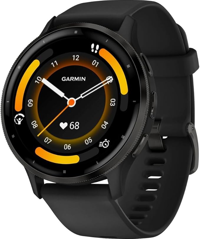 Garmin Venu 3 Health and Fitness GPS Smartwatch Slate Bezel/Black Band (45mm) - (Renewed)