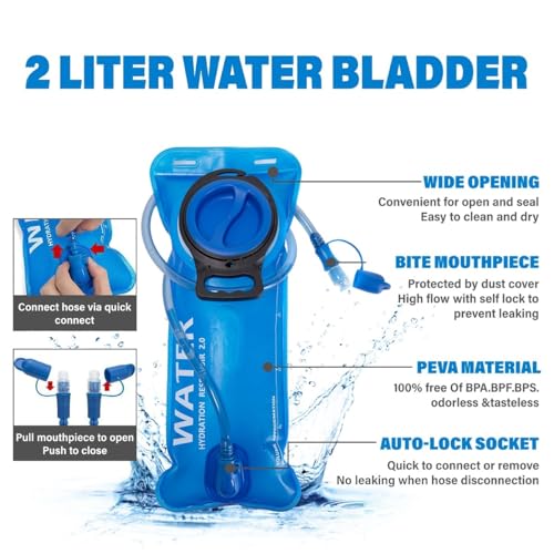 Insulated Hydration Backpack Pack with 2L Water Bladder Lightweight 22L Hiking Backpack Bag for Women Men Daypack for Hiki...