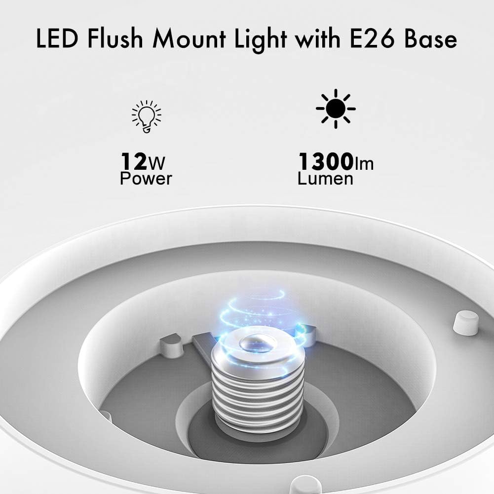Lightdot 4 Pack 7  Modern Led Ceiling Light With Pull Chain 12W 4000K  1300Lm  125W E26 Bulb Replacement  Energy Saving Flush Mount Lighting For Closets/Bedroom/Corridor