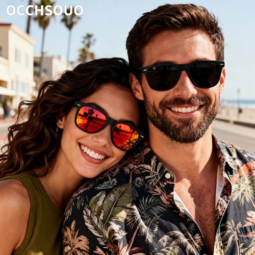 Occhsouo Polarized Sunglasses Womens Men - Sun glasses Fashion Trendy Driving Fishing UV Blocking UV400 Protection
