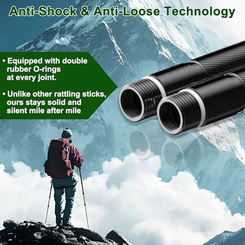 Survival Hiking Stick (8-Section Design), Modular Survival Walking Stick with 8-in-1 Essential Tools, Collapsible Survival...