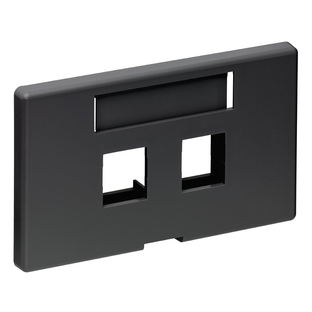 Leviton 2-Port Quickport Modular Furniture Faceplate (Herman Miller), 49910-He2, Black