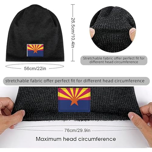 Arizona State Flag Print Lightweight Waffle Pullover Hat Men Women Winter Headwear Outdoor Camping Travel
