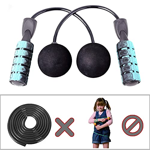 Cordless Jump Rope for Fitness with Indoor Jumping Rope Weighted Ropeless Skipping Jump Rope for Men Women Kids High-Speed...