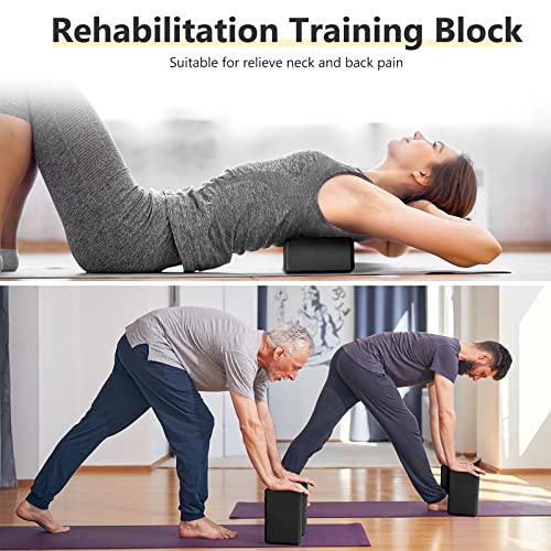 Lenwen 30 Pieces Black Yoga Blocks 9'' x 6'' x 3'' EVA Foam Non Slip High Density Dance for Stretching Pilates Meditation ...