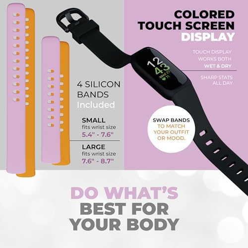 Fitbit Inspire 3 Health & Fitness Tracker Bundle - with Stress Management, Workout Intensity, Sleep Tracking, 24/7 Heart +...