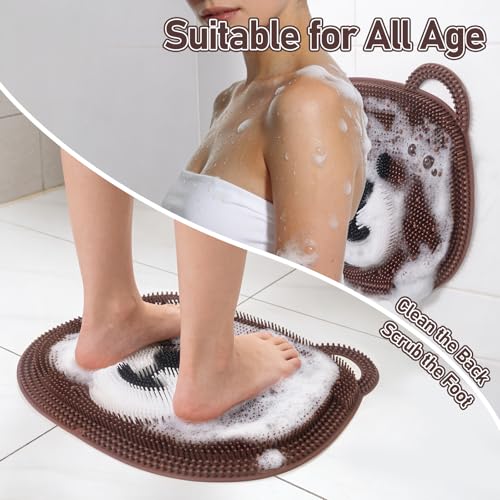 Foot Scrubber Mat in Shower, Silicone Foot Bath Washer Feet Cleaner Brush Pad - Massager Acupressure Mat - Improve Blood C...