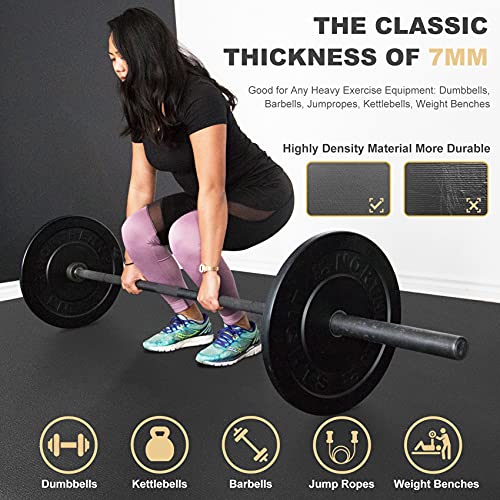 GXMMAT Extra Large Exercise Mat 16'x6'/12'x6'/10'x6'/8'x6'(7mm), Extra Wide Workout Mats for Home Gym Flooring, Non-Slip T...