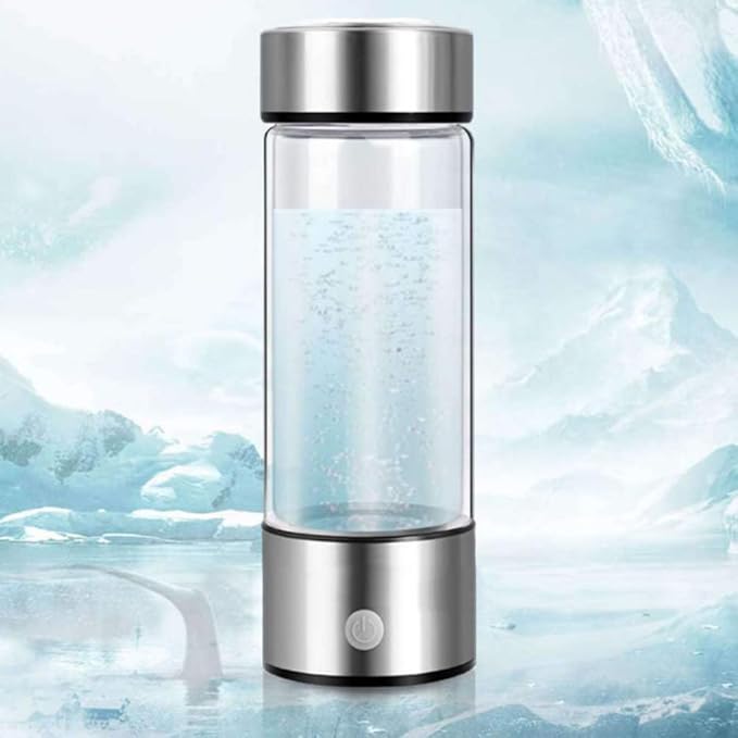 EKDJKK Portable Hydrogen Water Generator Bottle with PEM and SPE Technology, Up to 1300 PPB, Hydrogen Water Bottle, Hydrogen Water Ionizer Machine Ionizer Health Cup for Home Travel (Black)