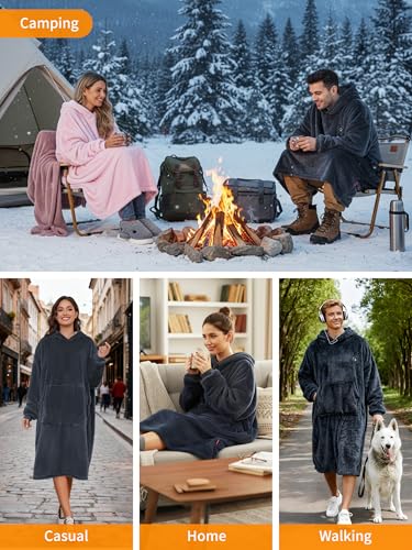 VOFUOTI MAX Wearable Heated Blanket,Cordless Electric Blanket with 16000mAh Battery,Heated Robe Oversized Shawl with Sleeve
