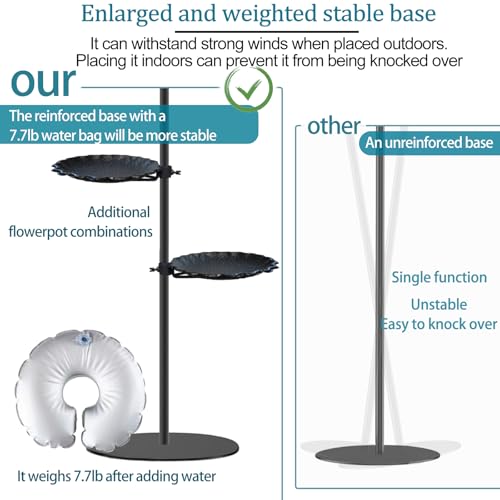 Upgraded 74" Shepherd's Hook Stand plant，Bird Feeder，Wind Chime Hanger Stand, Waterproof Metal & Adjustable-Height Standin...
