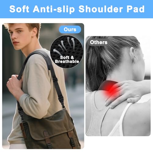 TIMISM Shoulder Strap with Pad, 2 Sets of Quick Release Buckles, Adjustable between 39" to 63", Replacement Comfortable Ne...