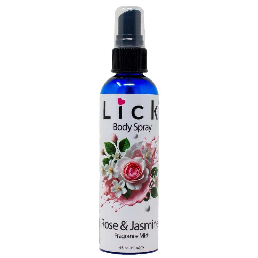 LICK Rose & Jasmine Scented Body Spray - Elegant Floral Fragrance Mist - 4 fl oz