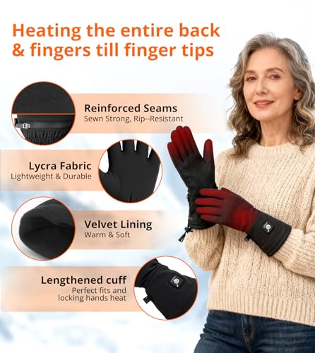 Heated Glove Liners for Women Men - Thin Rechargeable, Touchscreen Compatible, Long-Lasting Warmth for Winter Sports Indoo...