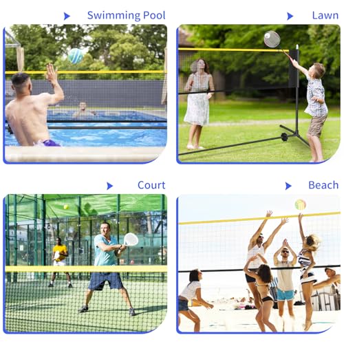 Badminton Pickleball Net, Adjustable Height Portable Badminton Net-2-in-1 Volleyball and Badminton Set, Pickleball Net for...