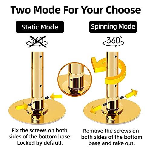 PRIOR FITNESS Permanent Fixed Dance Pole Kit, Professional 45mm Spinning & Static Dancing Pole Heavy-Duty Steel Pole Dance...
