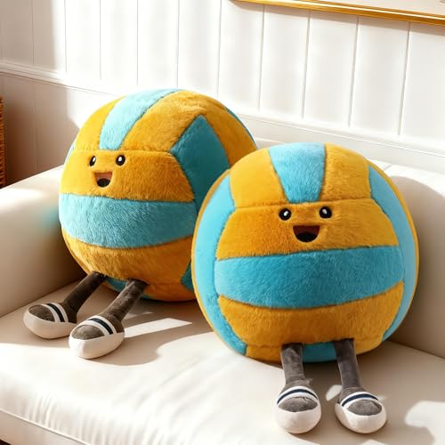 Stepxi Volleyball Stuff, Soft Volleyball Stuffed Animal Plush Toy, Fluffy Sports Pillow for Kids Sofa Bedroom Decoration,V...