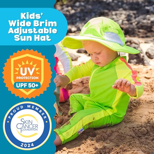 SwimZip Wide Brim Sun Hat | UPF 50+ Protection for Baby, Toddler, and Kids