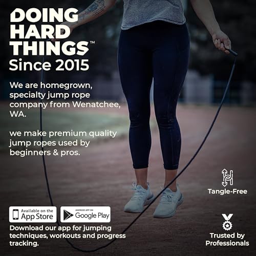 Elite Jumps - Do Hard Things 1” Beaded Jump Ropes | Crossover Jump Rope for Your Exercise Equipment | Segmented Jump Rope