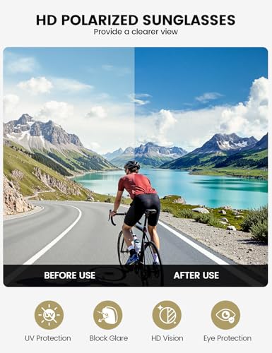 Lamicall 24g Polarized Sports Sunglasses for Men Women - UV400 Protection Sun Glasses Gifts for Running Cycling Baseball