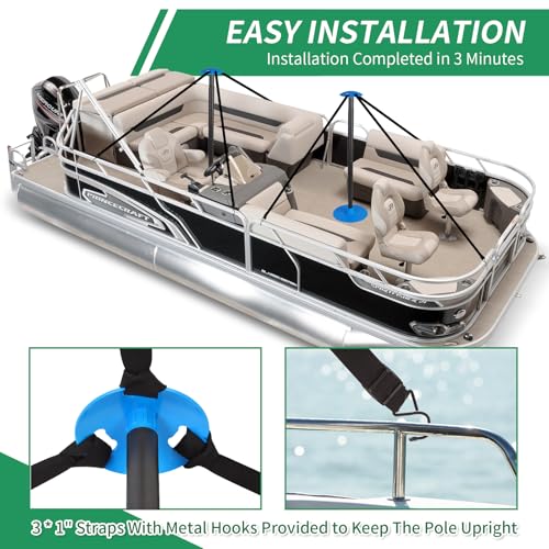 Nukugula Windproof Boat Cover Support Pole System 2 Pcs with 8 Adjustable Heights Telescoping Steel Furniture Cover Suppor...
