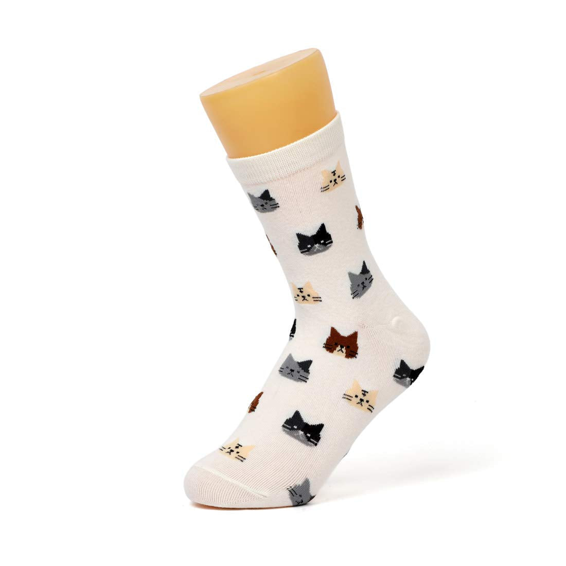 DOBIKULU Womens Cotton Casual Socks Cute Animal Cat Socks Crew Novelty Lovely Print Pattern, Female Presents for Cat Lovers, Gifts Ideas for Mom Lady