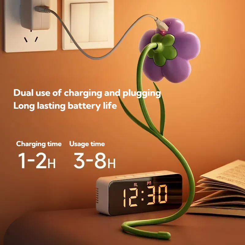 Magical Jd Birthday Gifts For Women Sunflower Flower Lamp Rechargeable Cordless Led Reading Light 3-Colour Infinitely Dimming Small Night Light For Festival Gifts For Mom Girlfriend Grandma (Yellow)