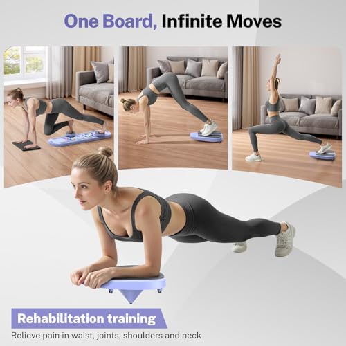 MOVOCA Pilates Board,Foldable Pilates Reformer Equipment with Timer, Multi-Purpose Portable Pilates Reformer Machine Home ...