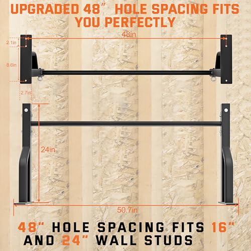 2025 Upgrade Pull Up Bar Wall Mounted - 600 lbs Heavy Duty Strength Training Pull-Up Bars, Ideal Rogue Pull Up Bar for Hom...