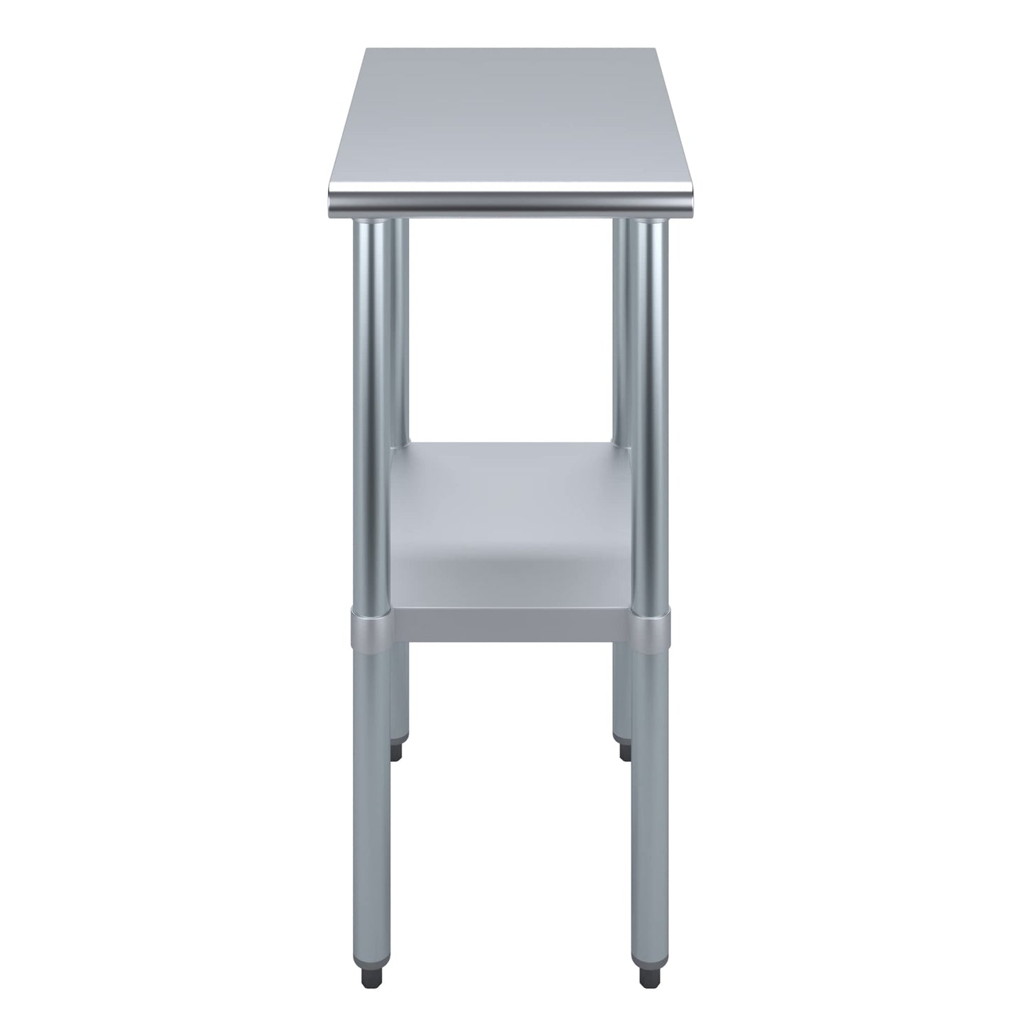 AmGood 24 in. x 15 in. Stainless Steel Work Table with Wheels | Metal Kitchen Food Prep Table | NSF