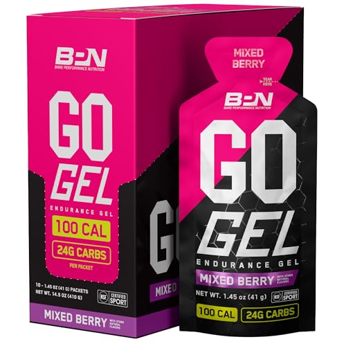 BARE PERFORMANCE NUTRITION, BPN Go Gel Endurance, 24g of Carbohydrates & 100 Calories per Pack, Vegan + Gluten Free Runnin...