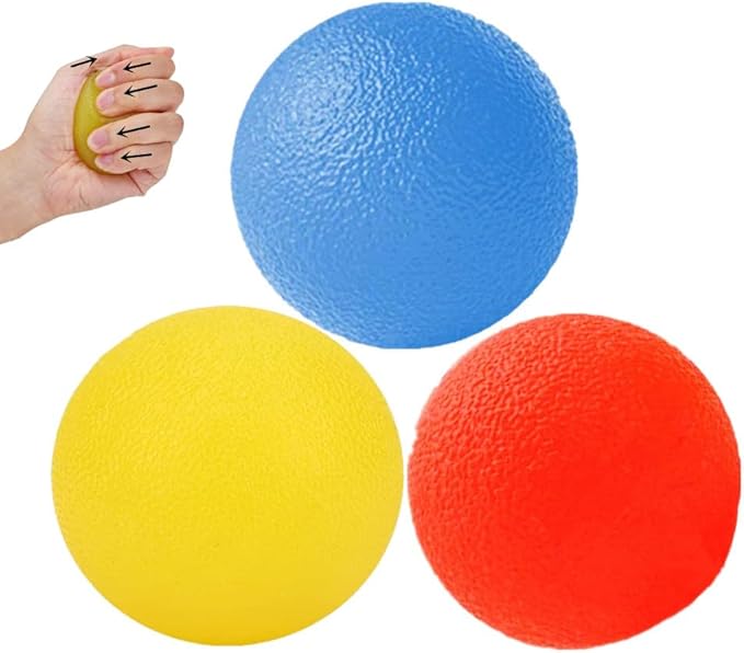 FMELAH 3 Resistance Levels Hand Exercise Balls, Stress Balls for Adults, Squeeze Balls for Physical Therapy, Hand Grip Str...