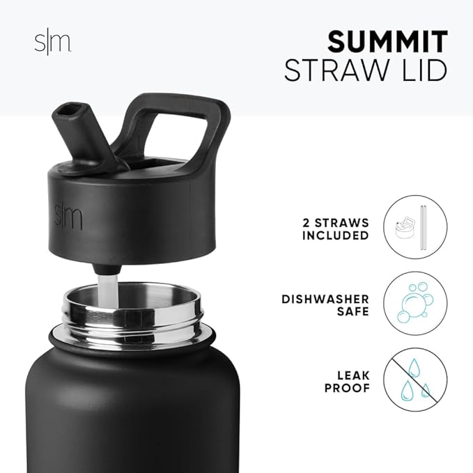 Simple Modern Officially Licensed NBA Water Bottle with Straw Lid Insulated Stainless Steel Thermos Gift | Summit Collection | 32oz