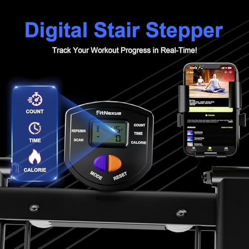 FitNexus Stair Stepper for Home Gym, 350lbs Vertical Climber Machine with LCD Display, Non-Slip Pedals & 350lb Capacity Co...