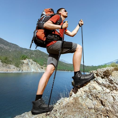 NORTIV 8 Men's Waterproof Hiking Boots Lightweight Outdoor Mid Trekking Leather Shoes DriftShield