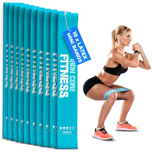 Latex Mini Resistance Bands Sets for Trainers, Bootcamp, Gym for Men and Women in Fun Colors - Ebook, Videos and Workout C...