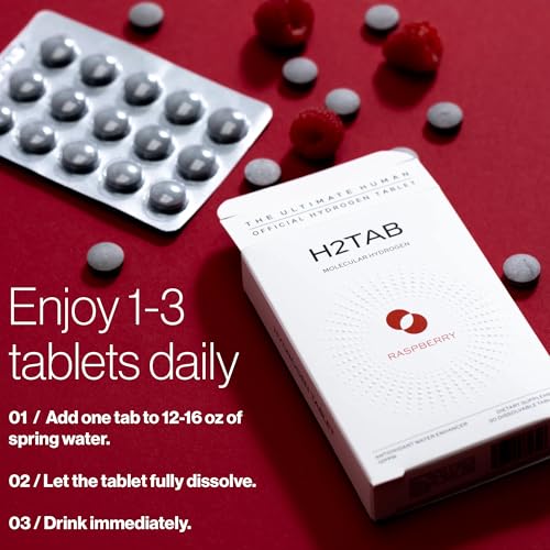 Molecular H2TAB Hydrogen Tablets with Magnesium -12 PPM Hydrogen Tablets for Drinking Water -Rich in Antioxidants, Support...