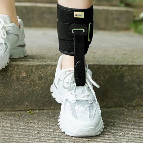 Tenbon Ankle Support Drop Foot Brace Orthosis - Comfort Cushioned Adjustable Wrap Compression For Improved Walking Gait, P...