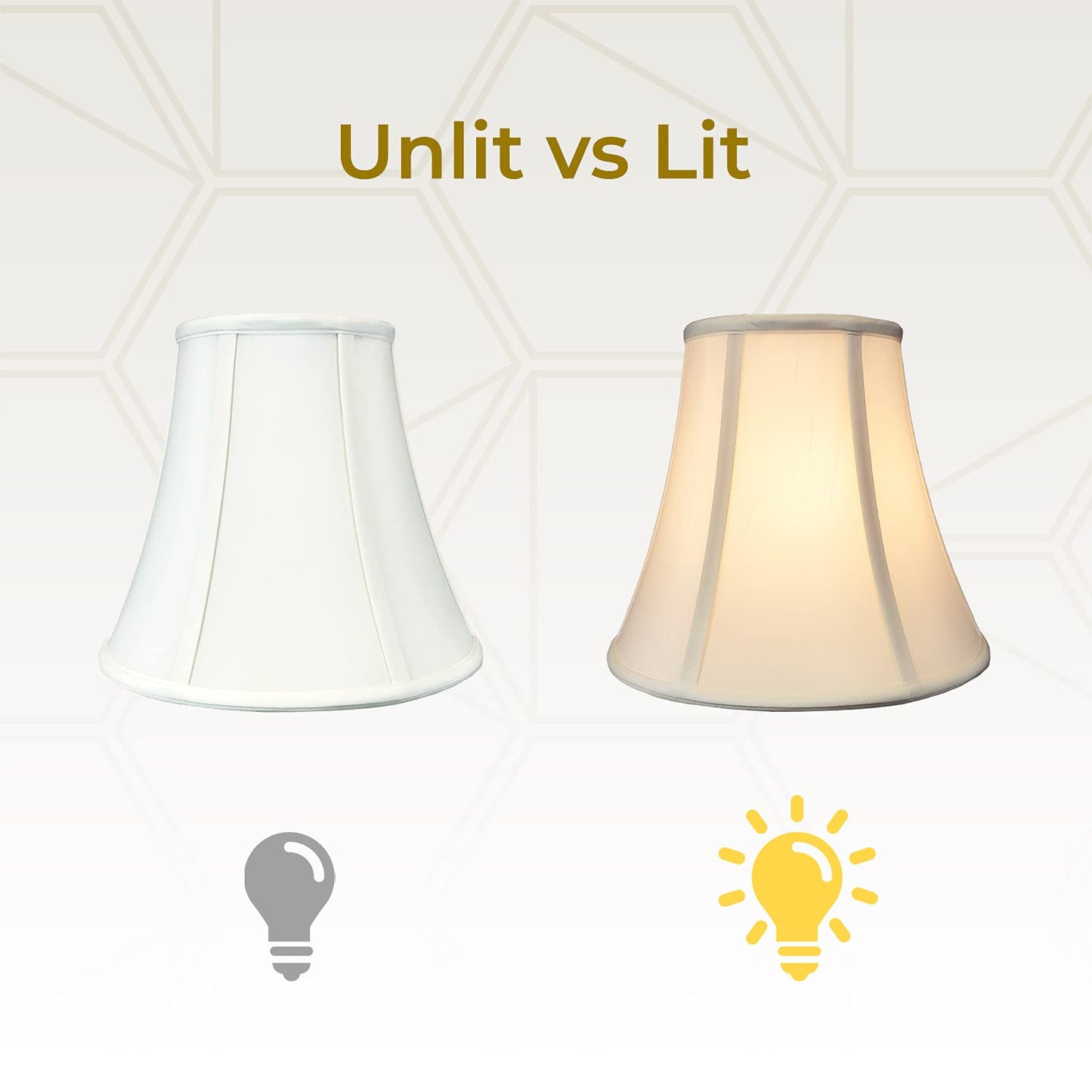 Royal Designs, Inc. True Bell Lamp Shade Fabric 4in x 8in x 7.25in White Model BS-704-8WH