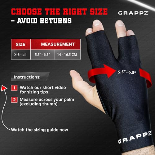 Grappz Finger Support Athletic Compression Gloves – Athletic Buddy Tape & Trigger Finger Splint Alternative – Finger Sleev...