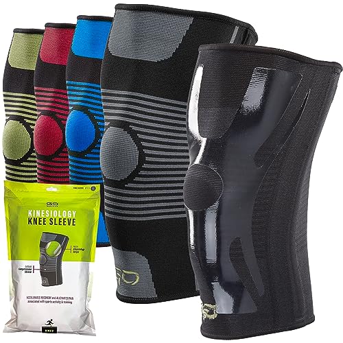 GO SLEEVES Kinesiology Knee Compression Sleeves - Professional Knee Braces for Men and Women for Joint Pain Relief, Swelli...