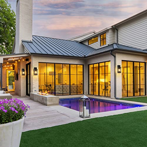 Outdoor Wall Light Fixtures, Exterior Waterproof Wall Lanterns, Porch Sconces Lighting with E26 Sockets & Glass Shades, Mo...
