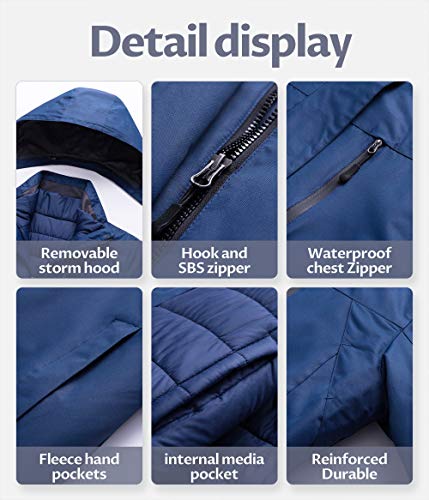 CREATMO US Women's 3 In 1 Waterproof Ski Jacket Windproof Snowboarding Jacket Warm Winter Snow Coat Raincoat