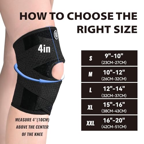 Knee Brace with Side Stabilizers for Knee Pain, Adjustable Knee Support for Meniscus Tear ACL MCL Arthritis Injury Recover...