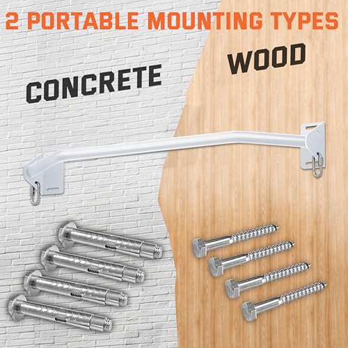 HWOOUSA Pull Up Bar Wall Mounted-Heavy Duty Joist Mounted Pull Up Bar-Premium Strength Training Pull-Up Bars-Fast and Easy...