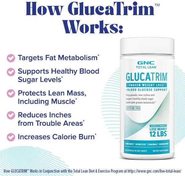 GNC Total Lean GlucaTrim - 120 Capsules | 60 Servings