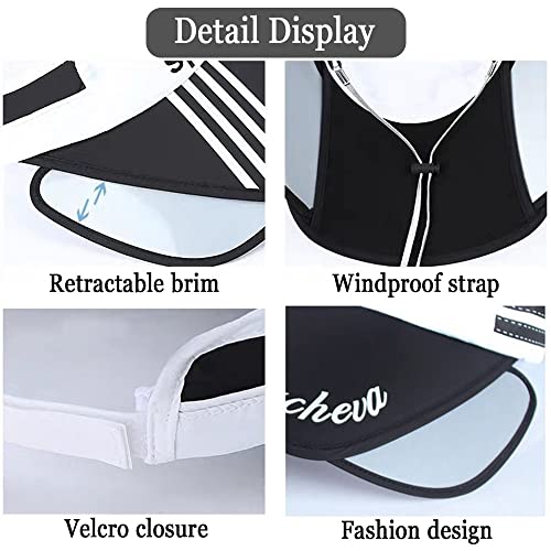 Peicees Sun Visor Hat with Wide Brim for Women Sun Protection Cap for Golf Tennis Beach Running Hiking Fishing Gardening