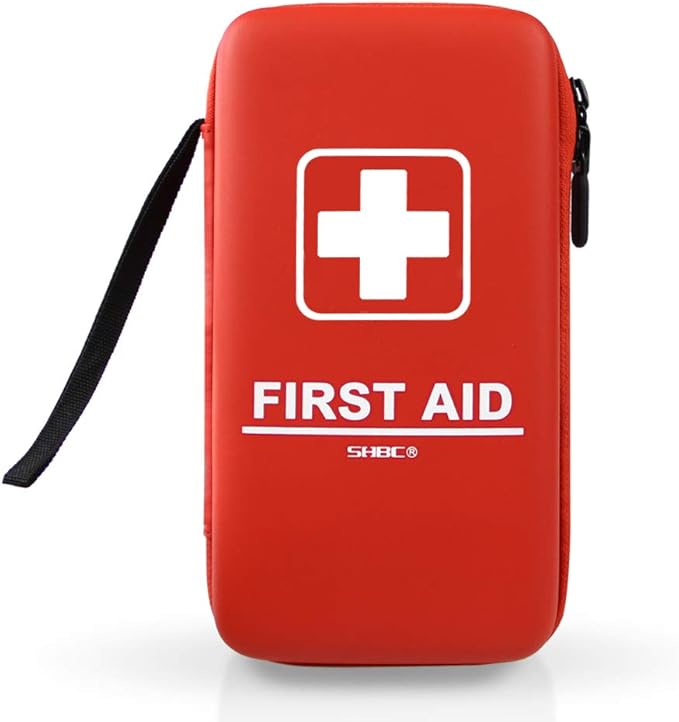 SHBC Compact First Aid Kit (139 Piece) Adventure Medical Kits Waterproof- Includes Emergency Blanket, Fire Starter, Compass, Wire Saw for Survival, Home, Car, Camping, Hiking, Hunting, Sport