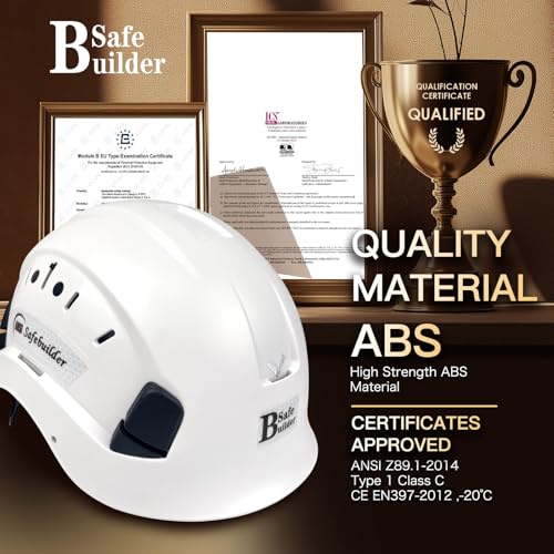Construction Safety Helmet ABS Hard Hat Adjustable Ventilation System Hardhats Industrial Work Head Protection for Men Cer...